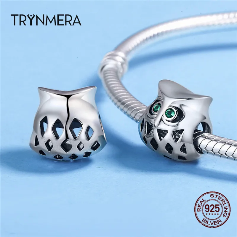 Trynmera 925 стерлингового серебра полые Сова бусины Подвески Серебро 925 Fit браслет серебро 925 оригинальные ювелирные изделия изготовление TA048