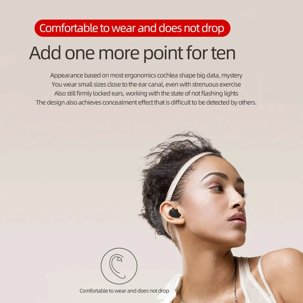 A6S Bluetooth Headsets For Wireless Earbuds 5 0 TWS Earphone Noise Cancelling Mic