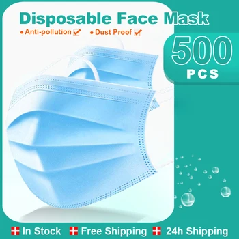

Anti-dust Medical mask Meltblown Non-woven 3 layer ply Disposable safe Breathable surgical mask adult face mouth mask fast ship