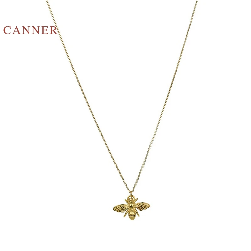 Collar de plata de ley 925 CANNER INS Wind A Type Insect Bee para mujer, gargantilla de cadena de oro 18k 2020