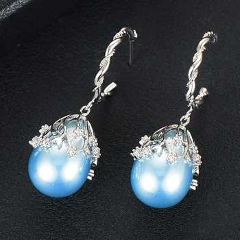 

missvikki Luxury Natural smoothly Pearl Pendant Dangle Earring for Bridal Wedding Engagement Shiny Earrings Fashion Jewelry