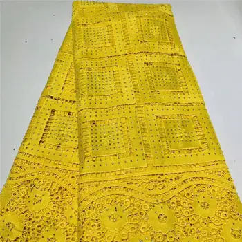 

African Lace Fabrics Water-soluble French Lace Fabric 2020 High Quality Yellow Lace For Nigerian Women pink, blue, white