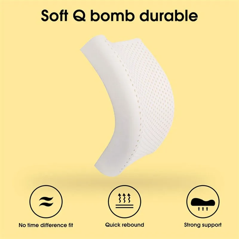 Thailand Pure Natural Latex Pillow Cervical Pillow Protect Memory Foam Pillow For Sleeping Orthopedic Pillow Slow Rebound60x40 6