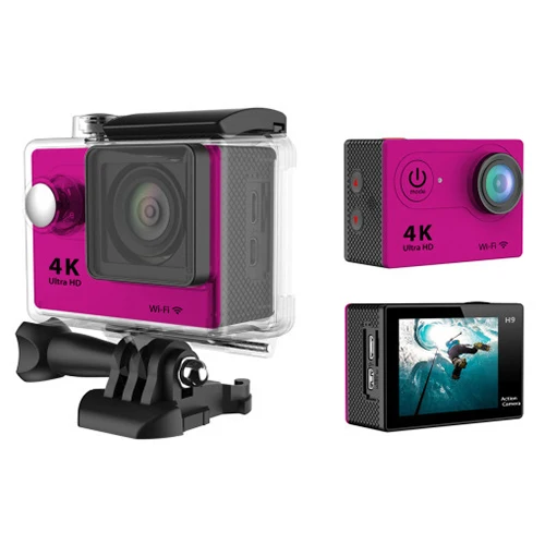 Pink Wifi 4k экшн-камера, Спортивная профессиональная Подводная Водонепроницаемая камера, видеокамера 4k full hd 1080P для езды на велосипеде и дайвинга - Цвет: Pink