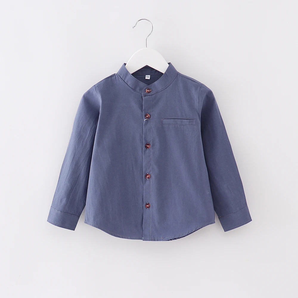 Kindstraum/ г. Новые однотонные рубашки для мальчиков и девочек детская одежда с высоким содержанием хлопка осенняя одежда полной длины для детей DC176