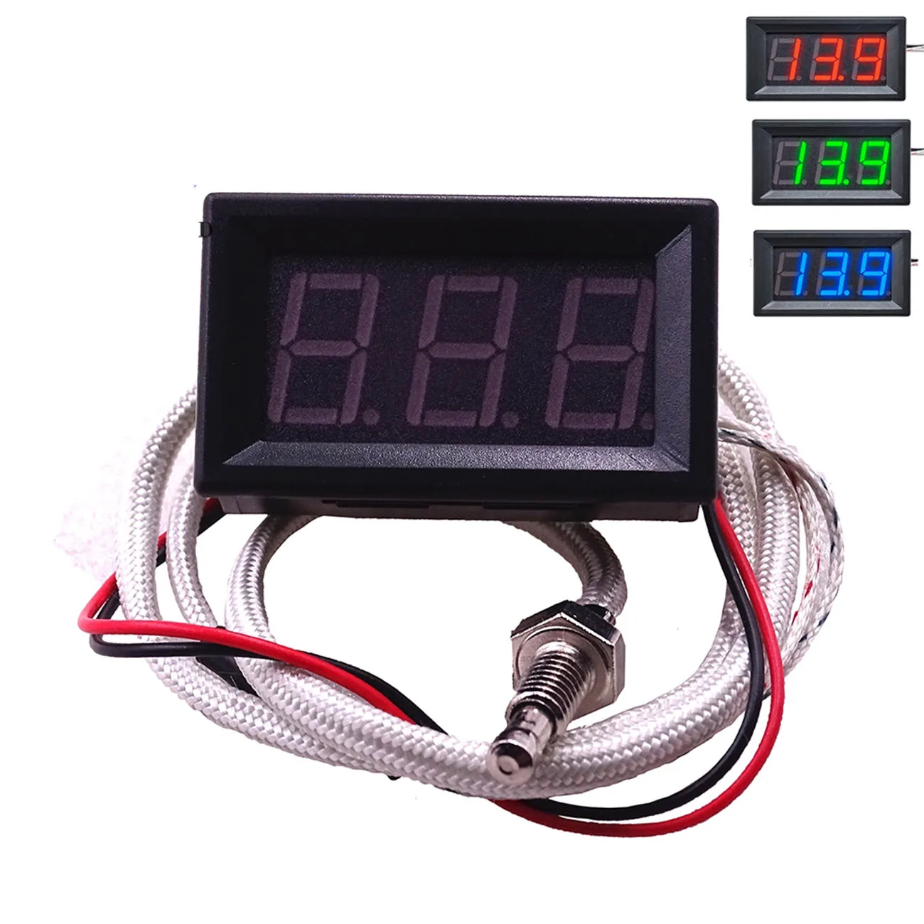 Thermometer K-Type Thermocouple Temperature Sensor M6 Fahrenheit Digital RED LED 