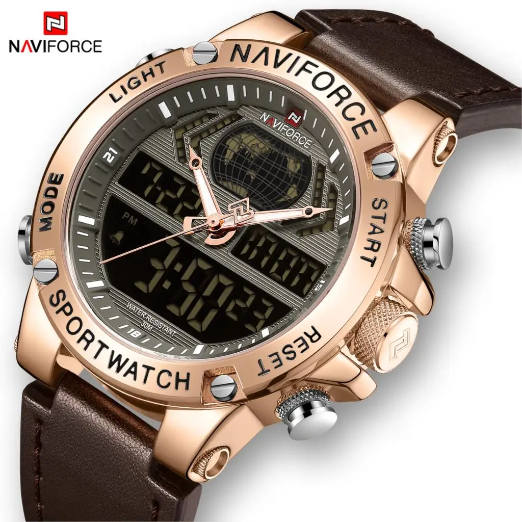 Часы наручные NAVIFORCE Мужские кварцевые люксовые брендовые водонепроницаемые