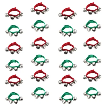 

24pcs Christmas Band Wrist Bells Bracelets Jingle Rhythm Instrument Party Favors