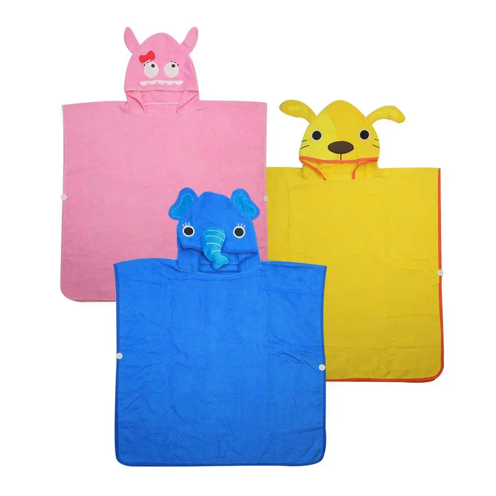Новое хлопковое простое детское махровое полотенце с мультяшным животным принтом, хлопковое банное полотенце с капюшоном для мужчин и женщин