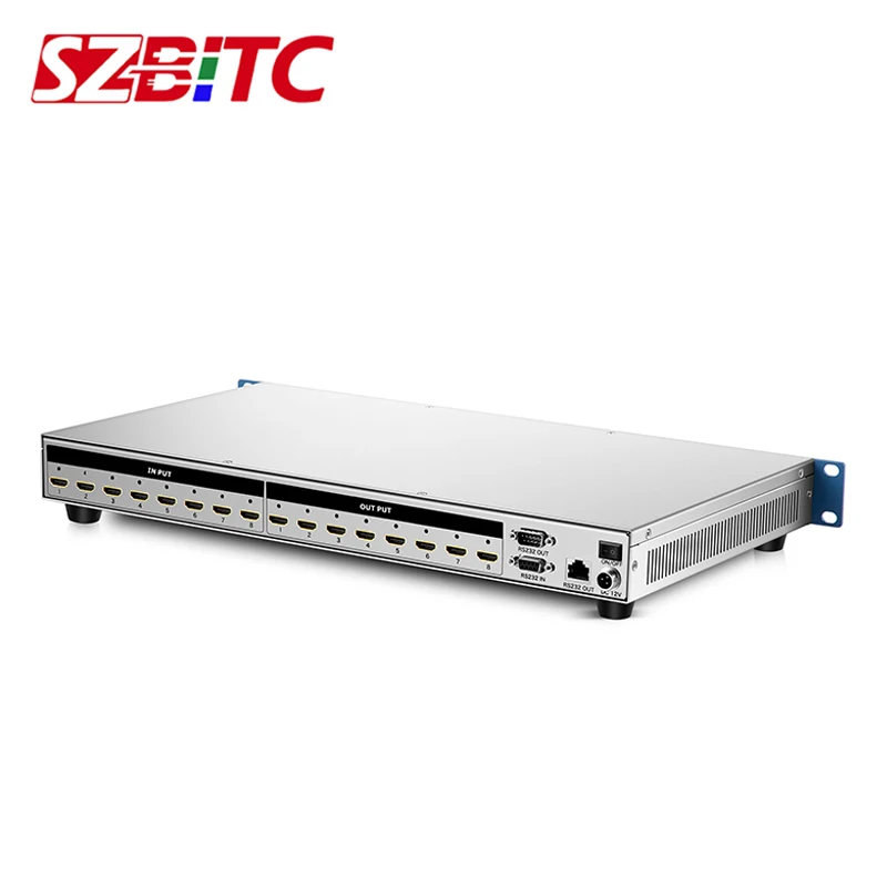 SZBITC 4K HD Матрица 8 в Выход видеопереключатель сплиттер 8x8 EDID RS232/RJ45/TCP/IP пульт