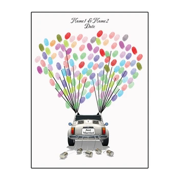 

Qianxiaozhen Personalized Custom Car Fingerprint Wedding Guest Book Wedding Decoration Mariage Gastenboek Decoracion