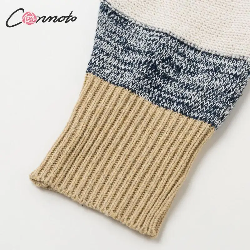 Conmoto в стиле Харадзюку на осень-зиму свитер для женщин джемпер в полоску размера плюс Вязаные свитеры повседневная женская обувь пуловер Трикотаж