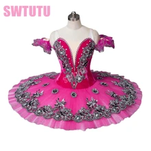 Бархат профессиональные Балетные юбки-пачки для девочек, розово-красный классическая балетная пачка Лебединое озеро синий балетная пачка для Взрослых Черная балетная пачка s BT8973