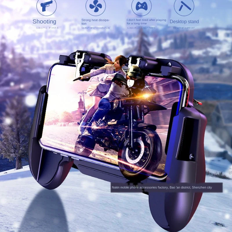 

Pubg Controller Mobile Gaming GamePad Cooler Cooling Fan Fire PUBG Mobile Game Controller Gamepad Joystick Metal L1 R1 Trigger