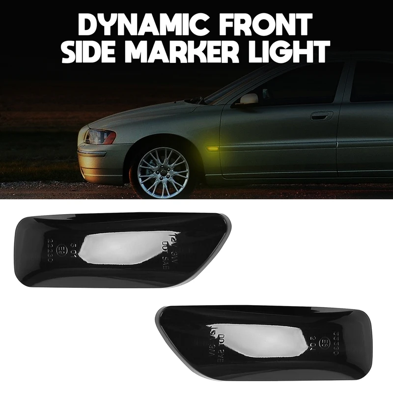 LED Side Marker Light Lamp, Dynamic Side Blinker Turn Signal Light for