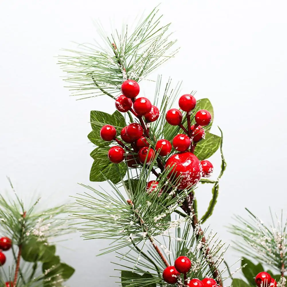 Искусственные красные ягоды сосновые веточки украшения для рождественских поделок вечерние украшения для дома