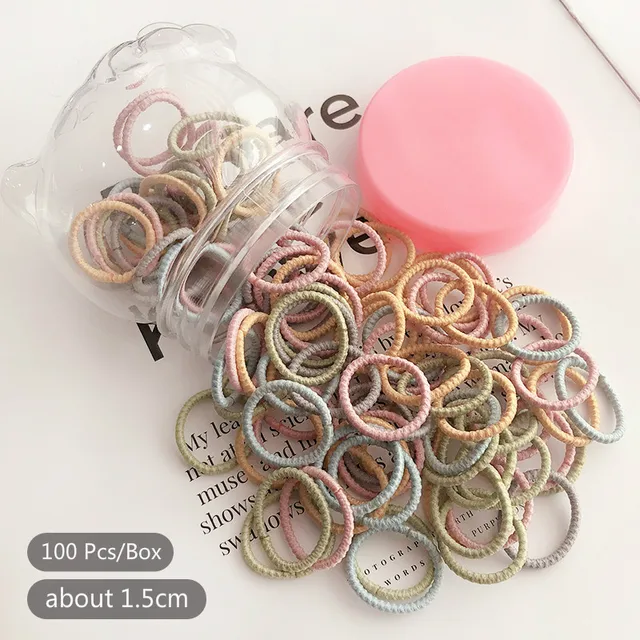 50/100 Pcs/Box New Children Cute Colors Soft Elastic Hair Bands Baby Girls Lovely Scrunchies Rubber Bands Kids Hair Accessories 13-100 Pcs