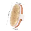 Natural Boar Bristles Dry Body Brush Wooden Oval Shower Bath Brushes Exfoliating Massage Cellulite Treatment Blood Circulation ► Photo 2/6