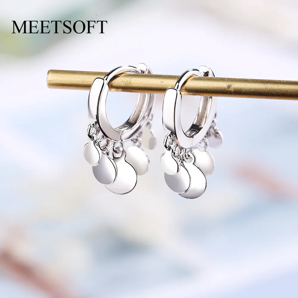 MEETSOFT посеребренные предотвращающие аллергию модные серьги кольца для женщин