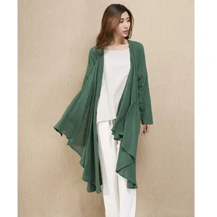 

Ma fan bu yi 2019 Spring New Style Retro National Wind Long Loose-Fit Bamboo Joint Mantle Coat Cool GIRL'S