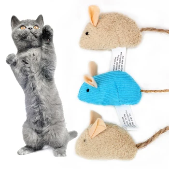 

NICEYARD With Catnip Simulated Plush Mouse Cat Supply Teeth Grinding Interactive Chewing Toy 3 Pieces/set Mouse Trainning