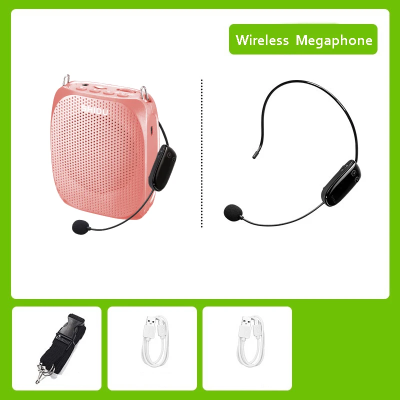 Wireless Megaphone Портативный UHF беспроводной голосовой усилитель мегафон с микрофоном динамик учитель туристический гид мегафон поясной подвесной микрофон громкий динамик - Цвет: Wireless Megaphone