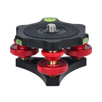 

LP-64 Camera Tripod Head Leveling Base Aluminum Alloy Triple-wheel Precision Leveler Bubble Level 3/8" Screw Load 15kg