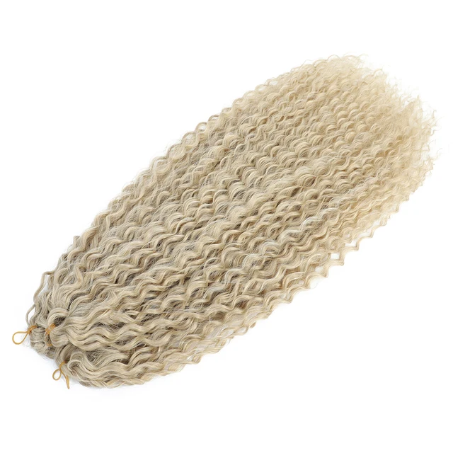 YunRong Synthetic Curl Hair Soft Braiding Extension 30 Inches Crochet Hair Long Water Wave Ombre Color Hair NO14