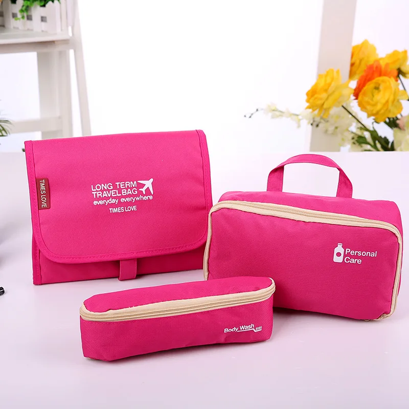 

3 in 1 Waterproof travel cosmetic storage fold hang toiletry makeup bag Hang Makeup Underwear Bag For Travel Accessories