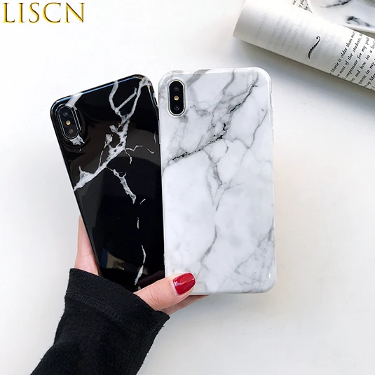 LISCN Smooth Surface Marble Phone Case for iphone 7 8 6P 7P 8P X XR XsMax soft 6 case 6s | Мобильные телефоны и