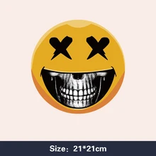 

Patches AppliquedSkull smiling face heat transfer DIY ironing paste heat transfer stickers
