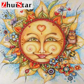 

5d diamond painting full square / round diamond embroidery flowers sun rhinestone DIY mosaic home decoration drop shippong