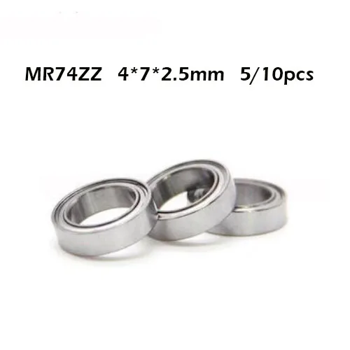 Abec 5/10 шт. высокое качество ABEC MR74ZZ MR74Z MR74 ZZ 4x7x2 5 мм 4*7*2 металлический экран