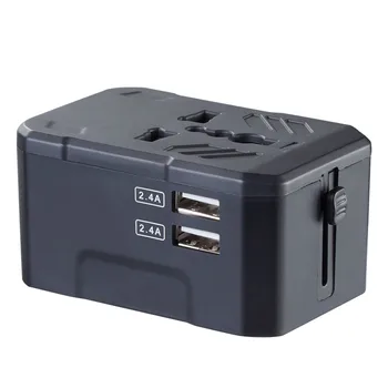 

International Universal Travel Adapter Power Wall Charger AC Plug Adapter With Dual 2.4A USB Charging Ports US UK EU AU