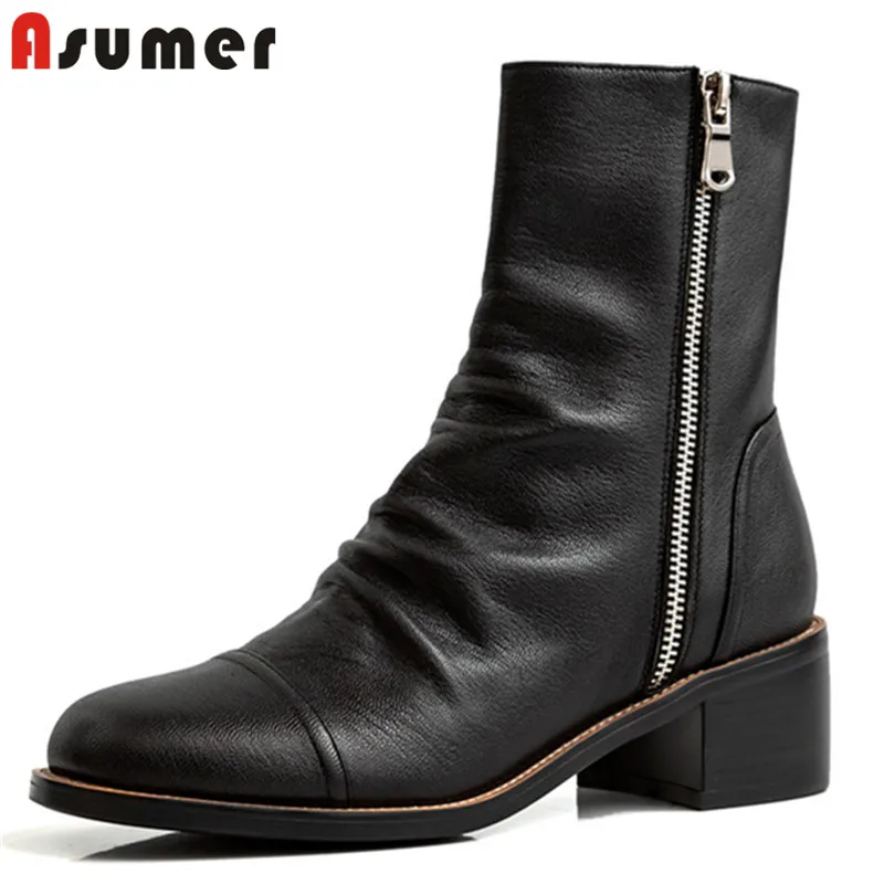 womens ankle boots round toe