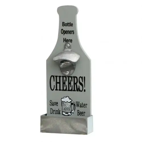 Горячая креативный винтажный деревянный подвесной открывалка для бутылок открывалка для пива стена бара ресторана Декор - Цвет: Серый