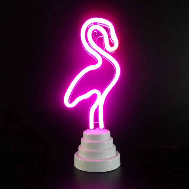 

LED Neon Light Flamingo Cactus Five-pointed Star Bar INS Decorative Lights Small Night Lamp USB Battery Box Dual Purpose