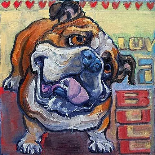 

Wall Art Decor Signs Thick Tinplate Print Poster Vintage Metal Signs Funny Bulldog Poster Puppy Dogs Humor Love Animals Plaque