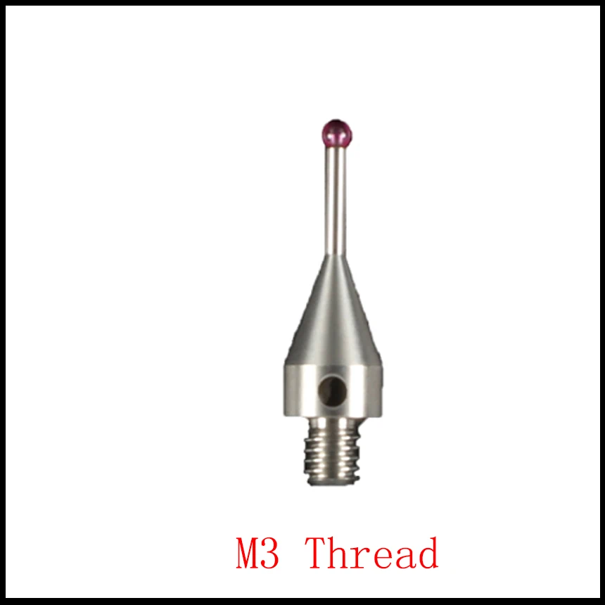 1mm 2mm OD M3 Thread 20mm Length Ruby 3D Three Dimensional Gauge Meter Coordinate Measuring