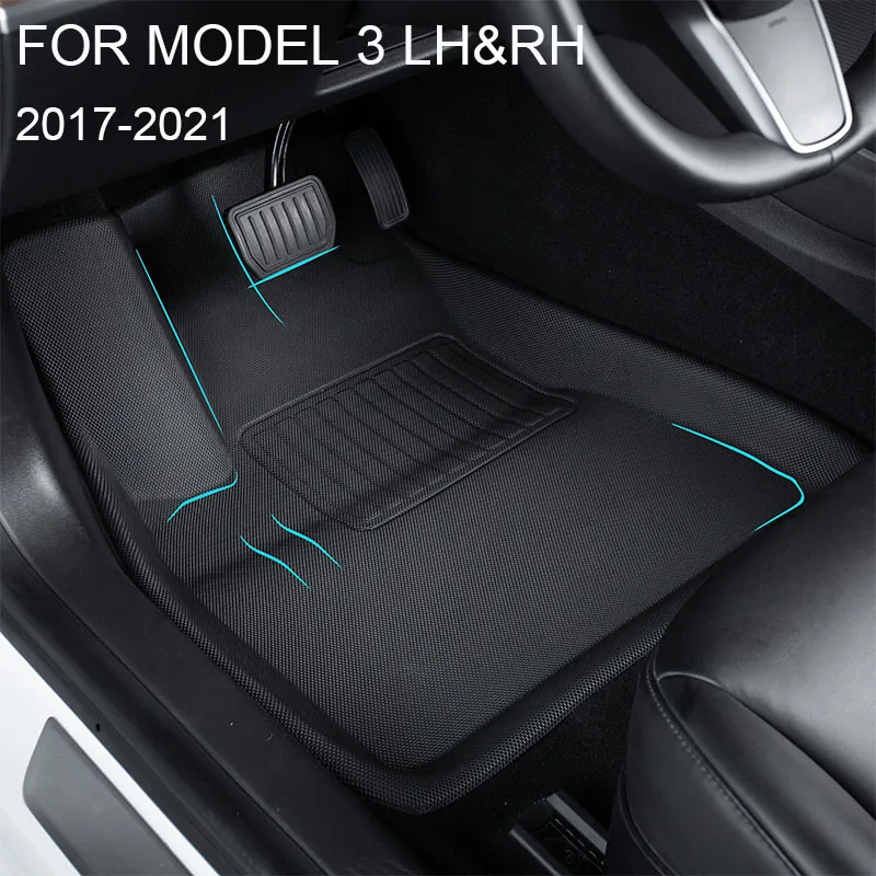 Напольный коврик для Tesla Model 3 2021 водонепроницаемый нескользящий