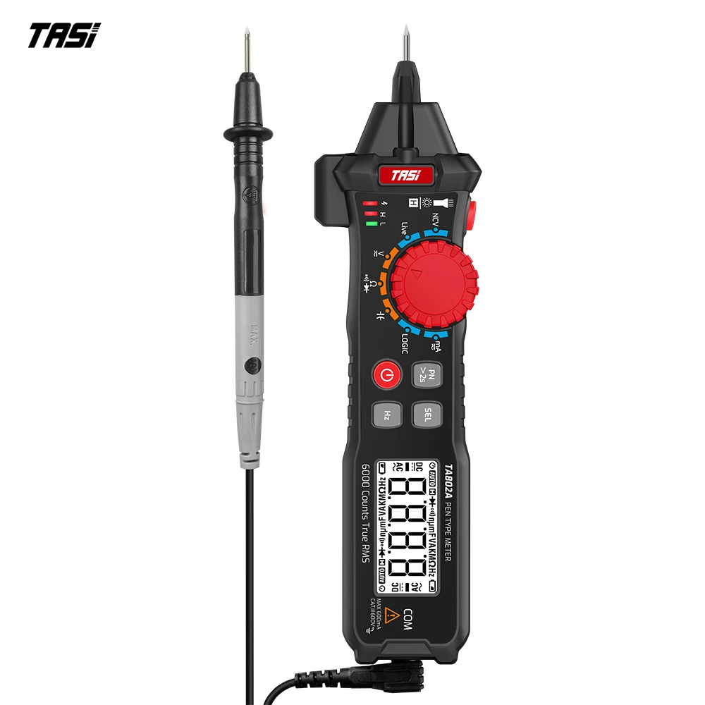 Профессиональный цифровой мультиметр TASI TA802A Pen 6000 отсчетов True RMS измеритель