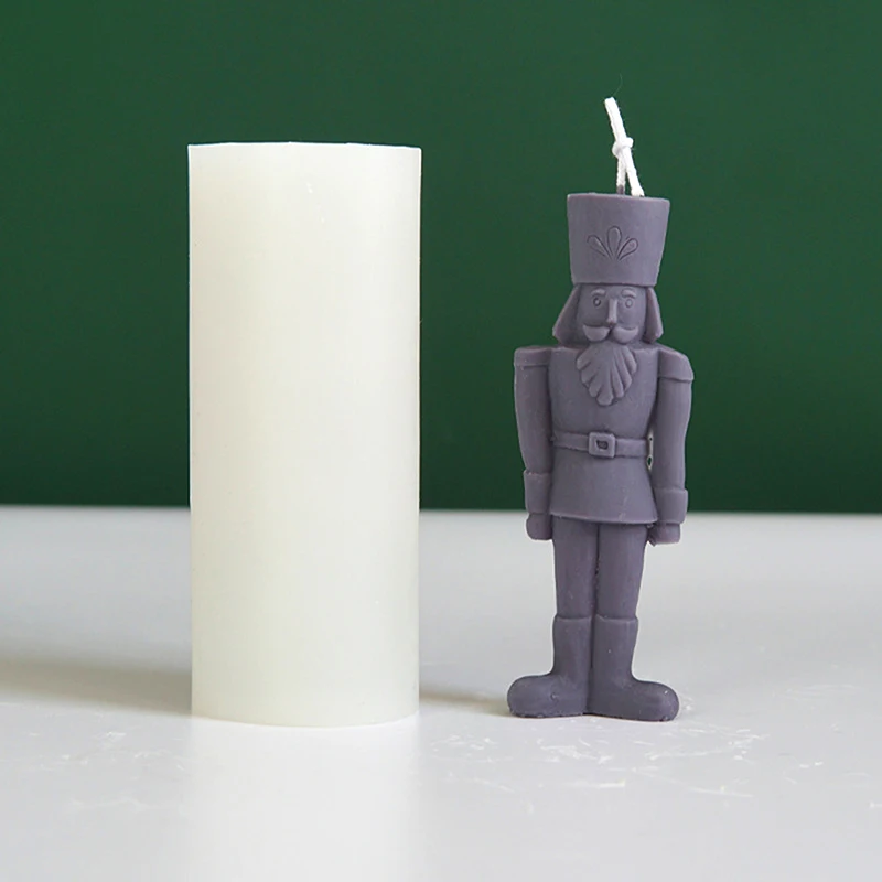 1 PC King Candle Mold Wax Aromatherapy Candle Making DIY Human-shaped Candle Silicone Mold HandmadeNutcracker Silicone Mold