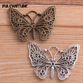 큰 나비 부적 동물 펜던트 쥬얼리, 금속 합금 쥬얼리 마킹, 두 가지 색상, 4PCs, 37*46mm, 신제품