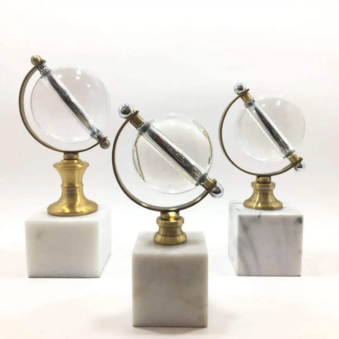 

European Style Model Room Crystal Globe Decoration Entrance Library Bookcase Decoration Office Soft Loading Craft Accessories