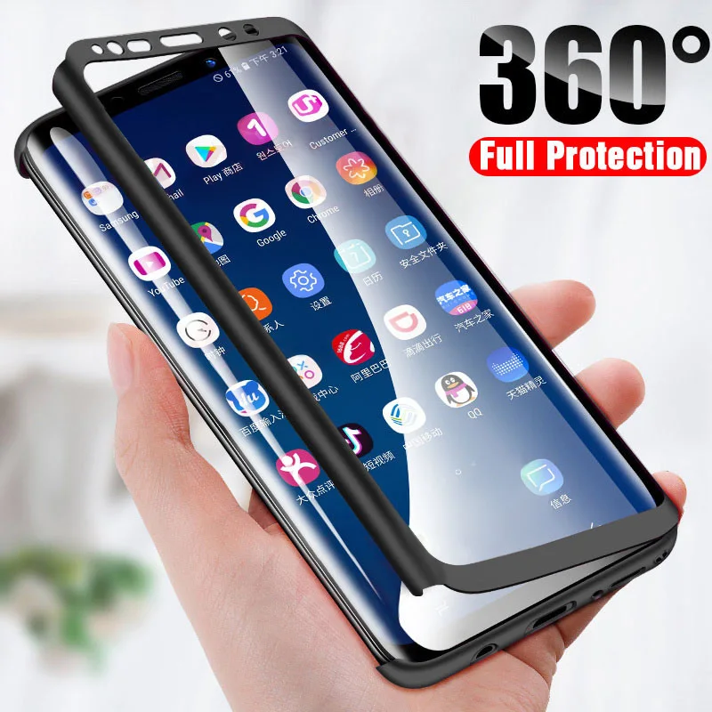 

360 Full Cover phone Case For Samsung Galaxy A6 A7 A8 A9 J4 J6 J8 Note 5 8 9 10 S6 S7 S8 S9 S10 Lite Pro Plus Edge 2018 Case
