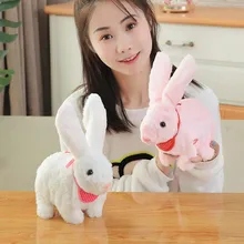 1 шт. кролик плюшевые игрушки моделирование электрическая милая кукла труба движущийся маленький белый кролик девочка подарок на день рождения