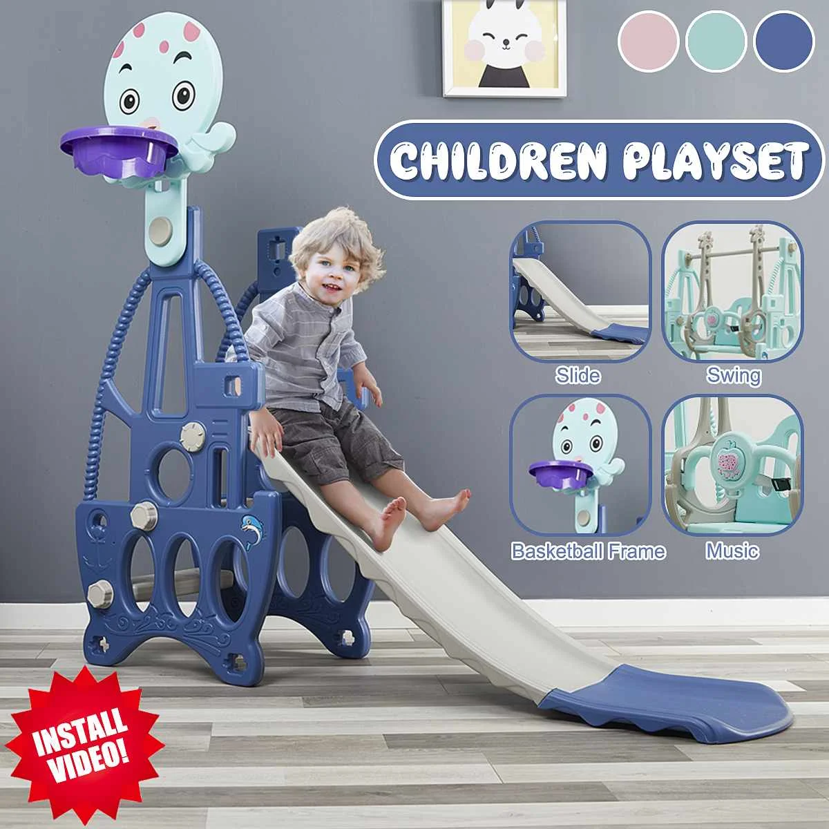 子供のスライドスイングのおもちゃ子供の屋内遊び場可動バスケットボールブラケット幼稚園赤ちゃんアウトドアスポーツ音楽のおもちゃ Toy Swings Aliexpress