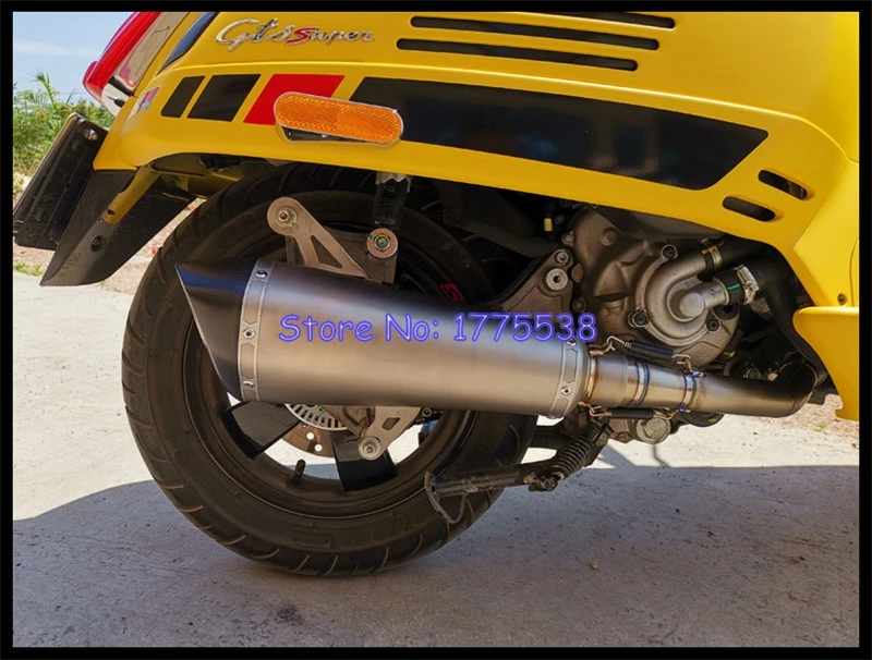 Titanium Alloy for Vespa GTS300 Motorcycle Exhaust Muffler System Link Pipe Carbon Fiber Exhaust for Vespa GTS300 Escape Motos - Image 3
