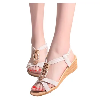 

SAGACE Weged Sandals Women Girl Bohemian Beach Vacation Beaded Sandals Shoes Women's Footwear For Summer Sandals Mujer