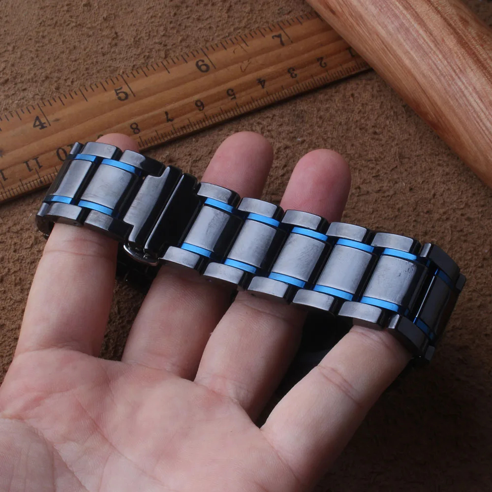 Черный и синий ремешок для часов керамический стильный ремешок 22 мм ремешок для часов gear s3 ремешок для часов huawei часы gt galaxy часы 46 мм